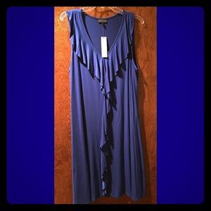 Deep Royal Blue Ruffled Sleeveless Dress